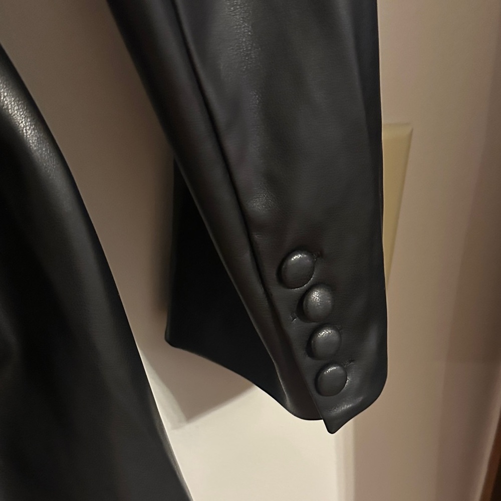Nasty Gal Black Leather Look Jacket - Picture 7 of 11